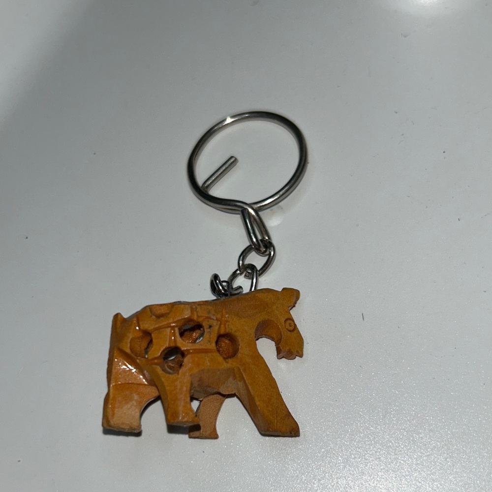 Wooden Carved Horse Keychain